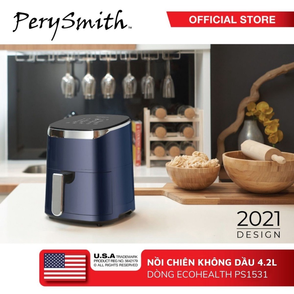 Nồi chiên không dầu điện tử 4,2 lít Perysmith PS1531 - Hàng Chính Hãng