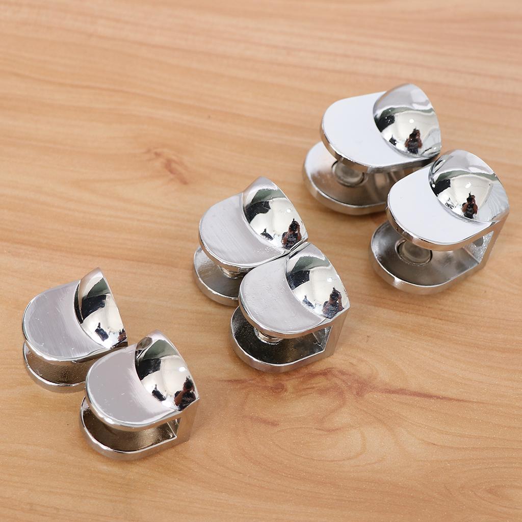 2pcs Fish Mouth Shape Adjustable Glass Clamp Shelf Support Brackets for Bathroom Office Seat Isolation
