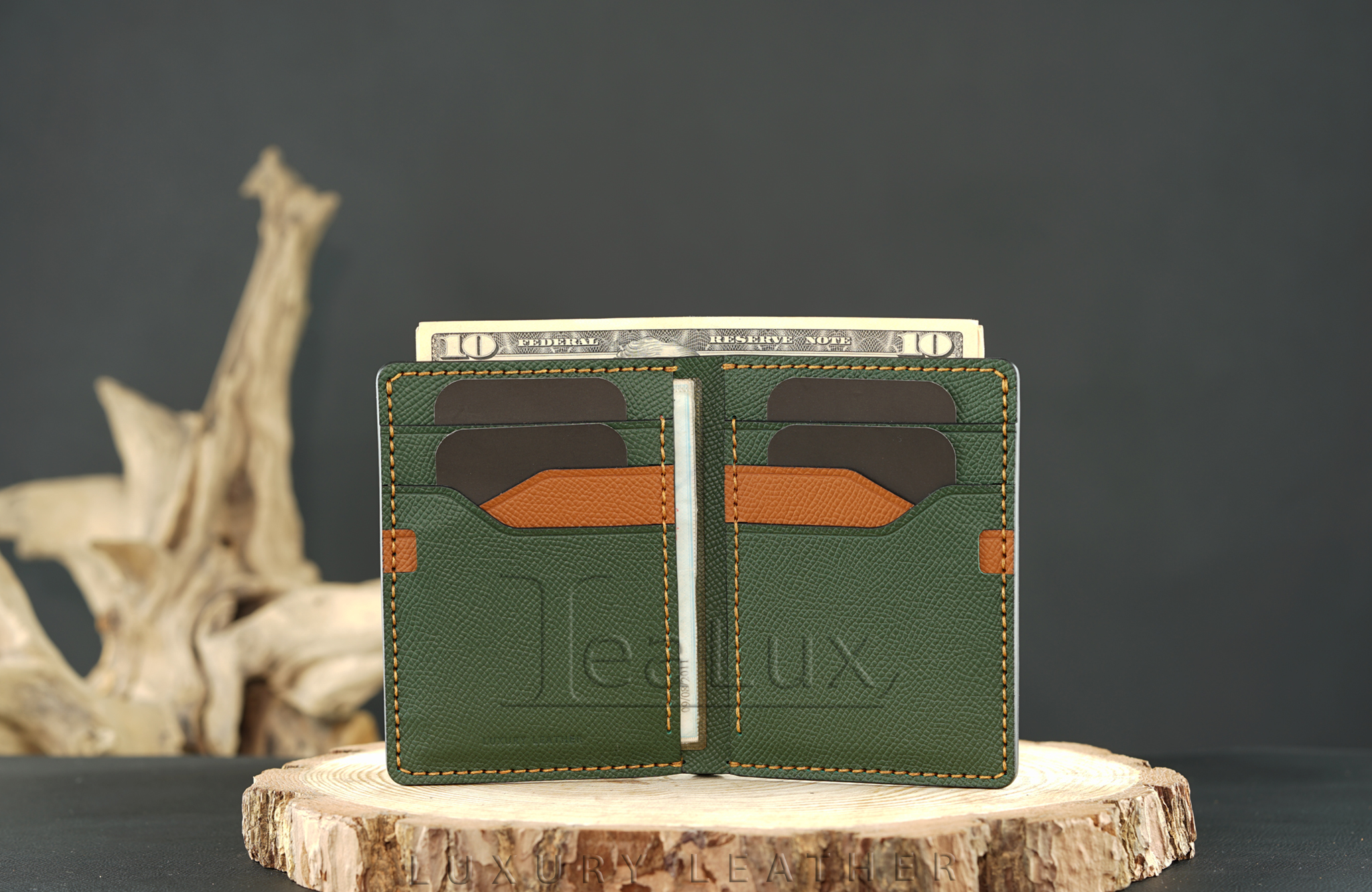 Ví Da Epsom Dáng Đứng Handmade Lealux Epsom Wallet 3