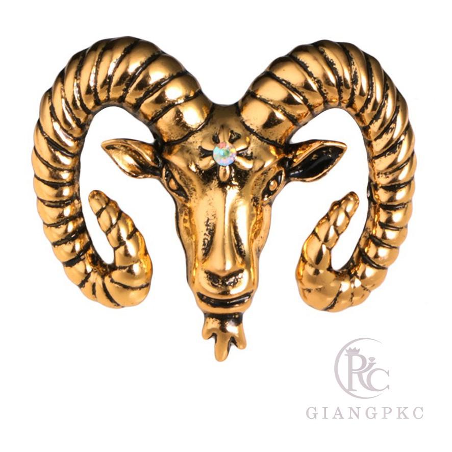 Ghim cài áo vest sừng sơn dương nam tính giangpkc sp002911