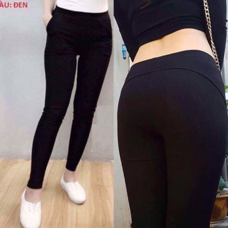 Cotton 100% - Quần legging nữ Nâng Mông An Phú co giãn vải đẹp, gym, yoga