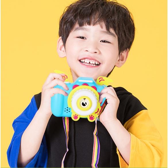 Đồ chơi Máy ảnh thổi bong bóng phát nhạc chạy pin, bắn bong bóng xà phòng có sẵn cho bé