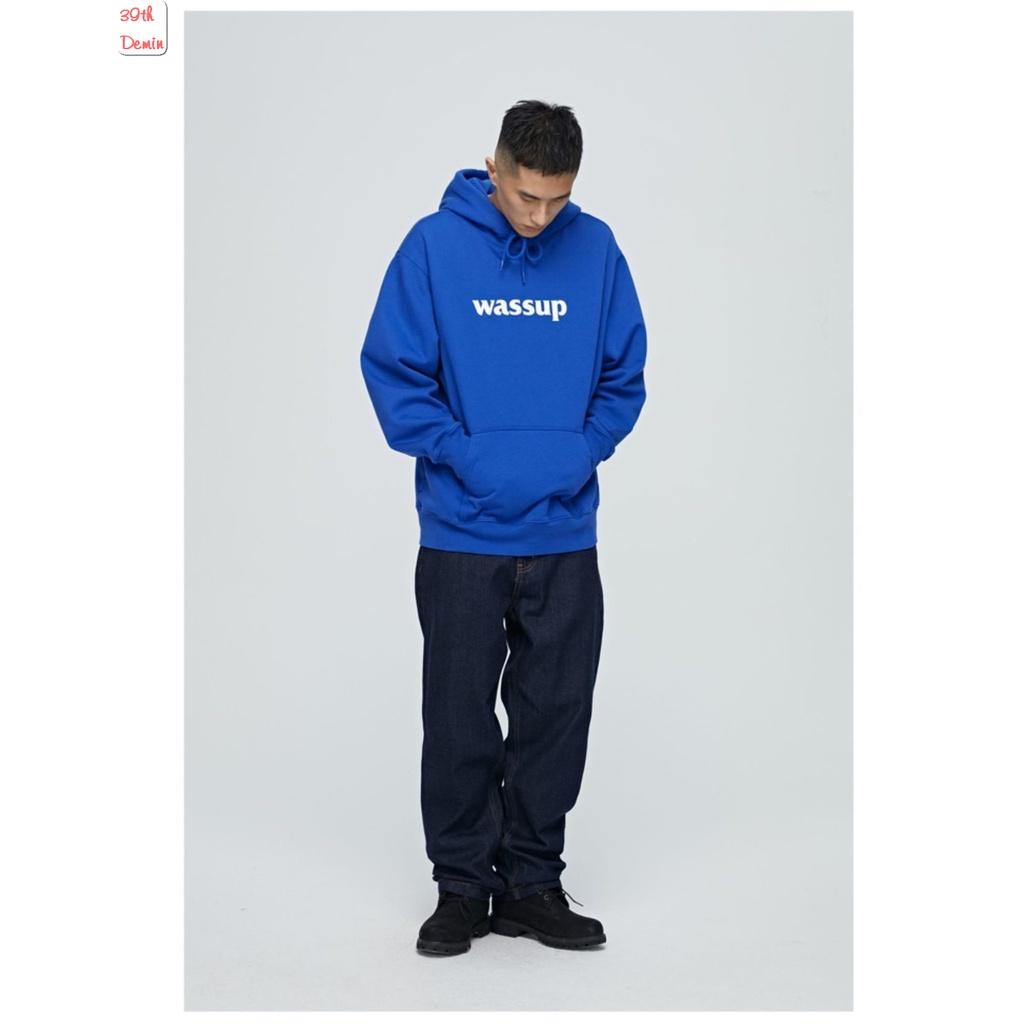 Áo nỉ Hoodie phong cách Hàn Quốc in chữ WASS UP chất NỈ COTTON lót BÔNG unisex nam nữ
