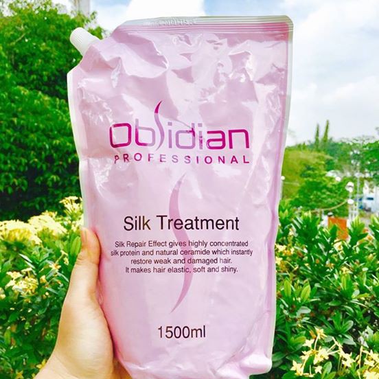 Hấp dầu dưỡng tóc siêu mềm mượt Obsidian Silk Treatment 1500ml tặng kèm móc khóa