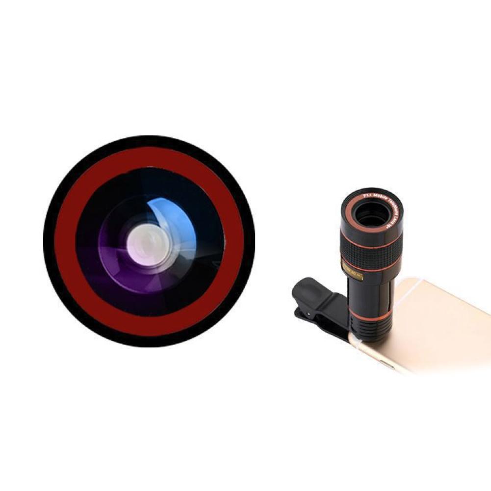 【ky】Universal 12X Zoom High Clarity Telescope Telephoto Mobile Phone Camera Lens with Clip