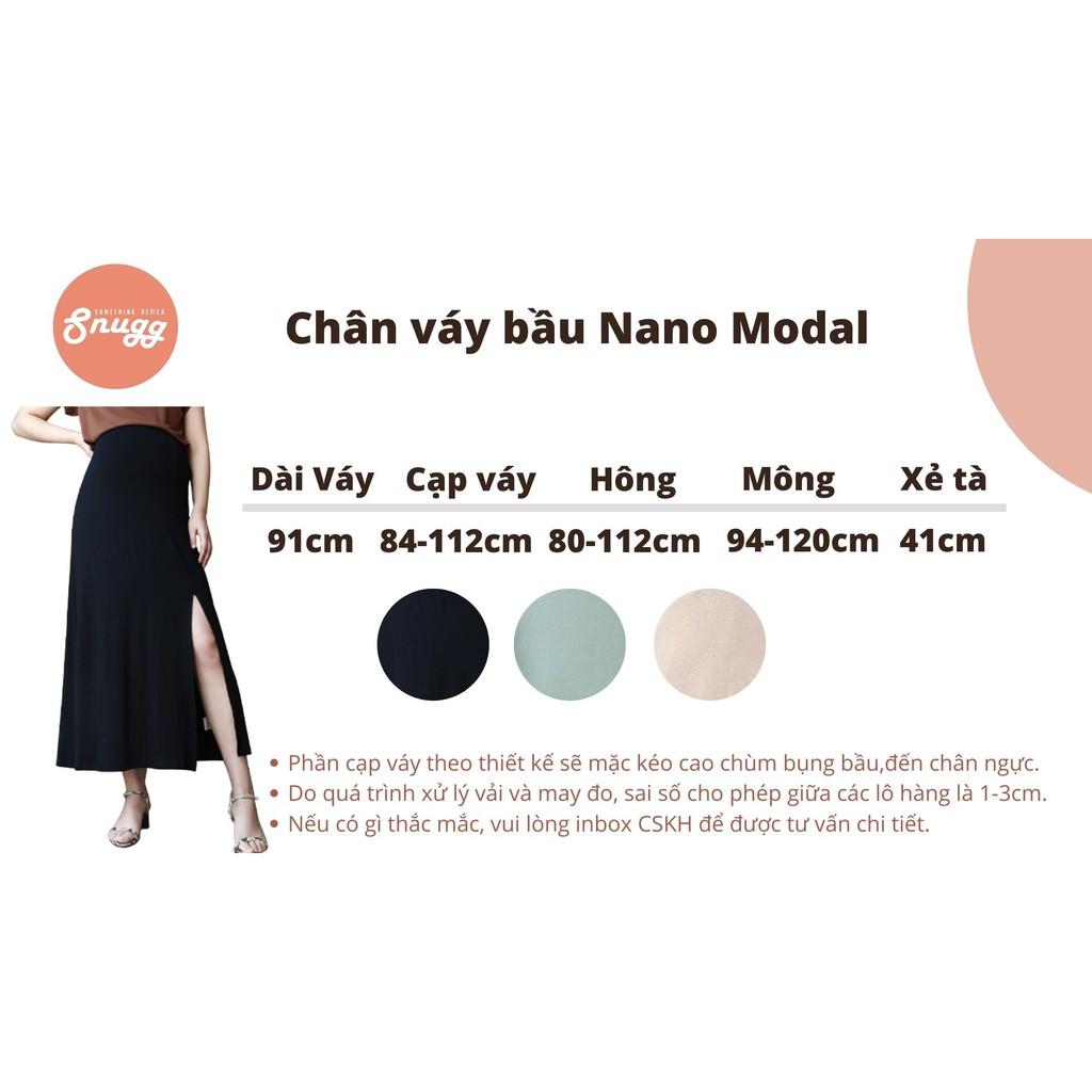 Chân váy bầu maxi xẻ gối Modal mềm mỏng