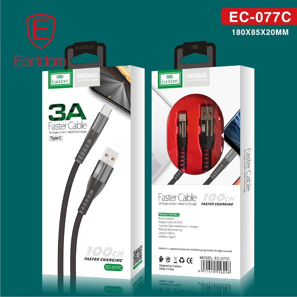 Cáp sạc nhanh 3A dây dù hai màu EARLDOM EC-077 - Hàng chính hãng