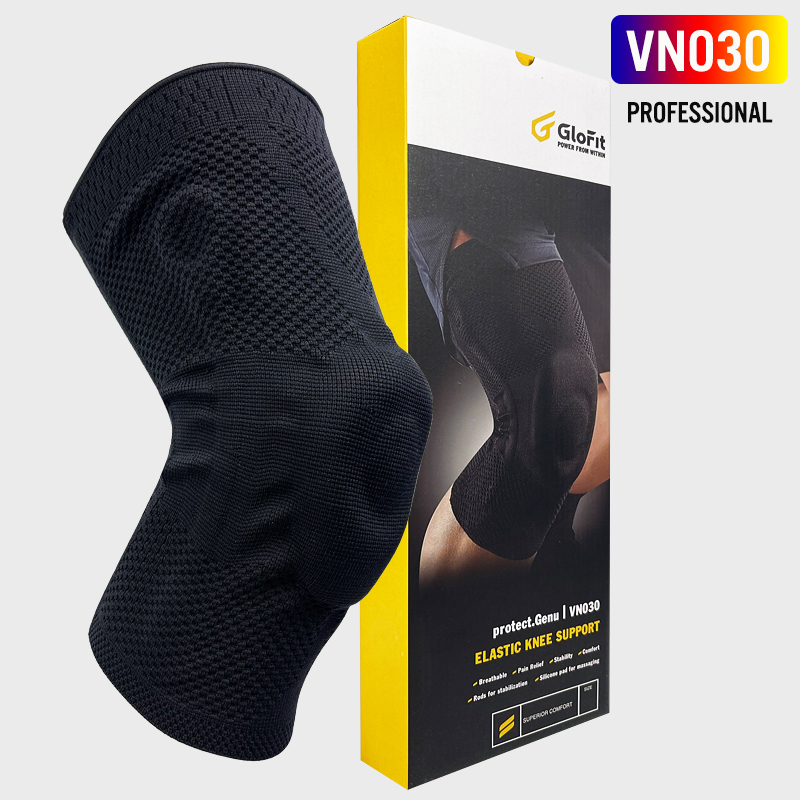 Băng Bảo Vệ Khớp Gối 360º Glofit VN030 - Full Black (Compression Knee Brace Glofit VN030