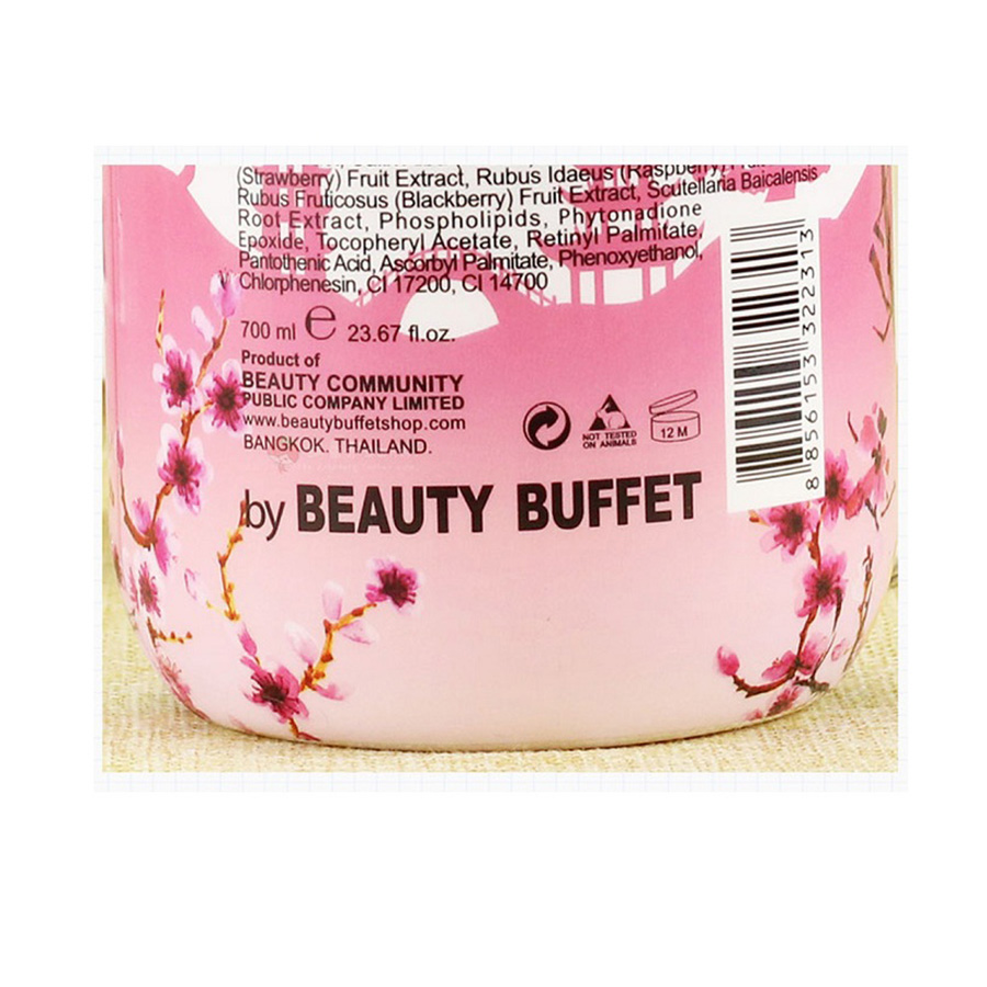 Kem tắm dưỡng ẩm làm sáng và mịn da  Beauty Buffet Scentio Cherry Blossom 700ml