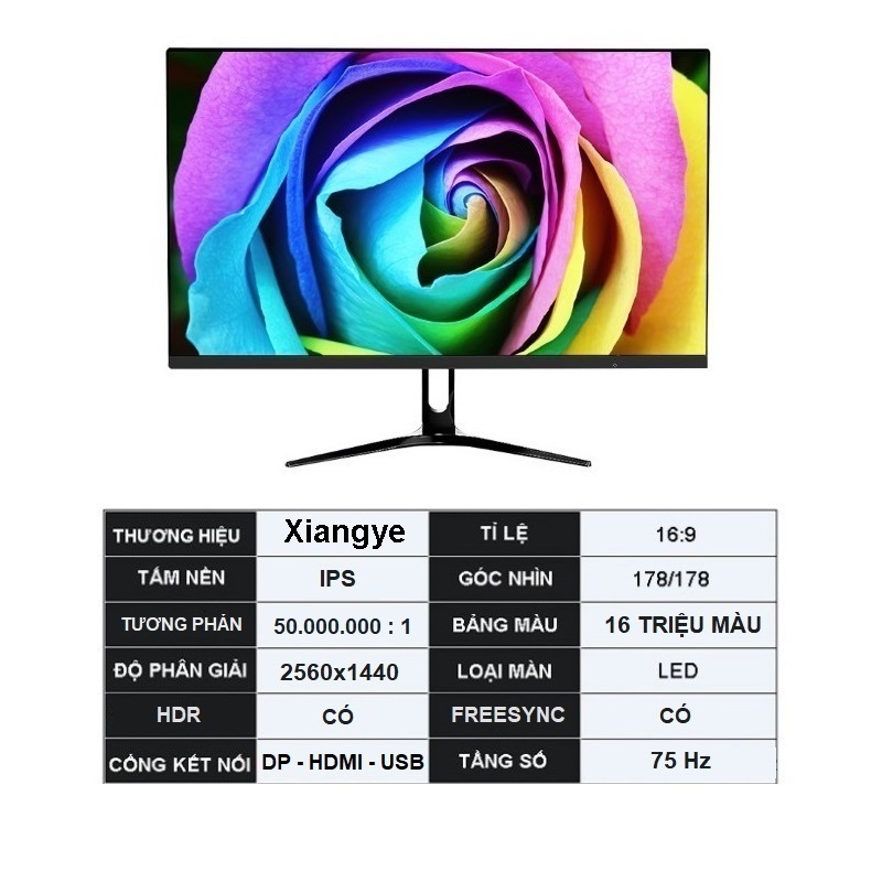 Màn Hình Máy Tính 24 inch QHD 2K (2560 x 1440) 75hz - hàng nhập khẩu