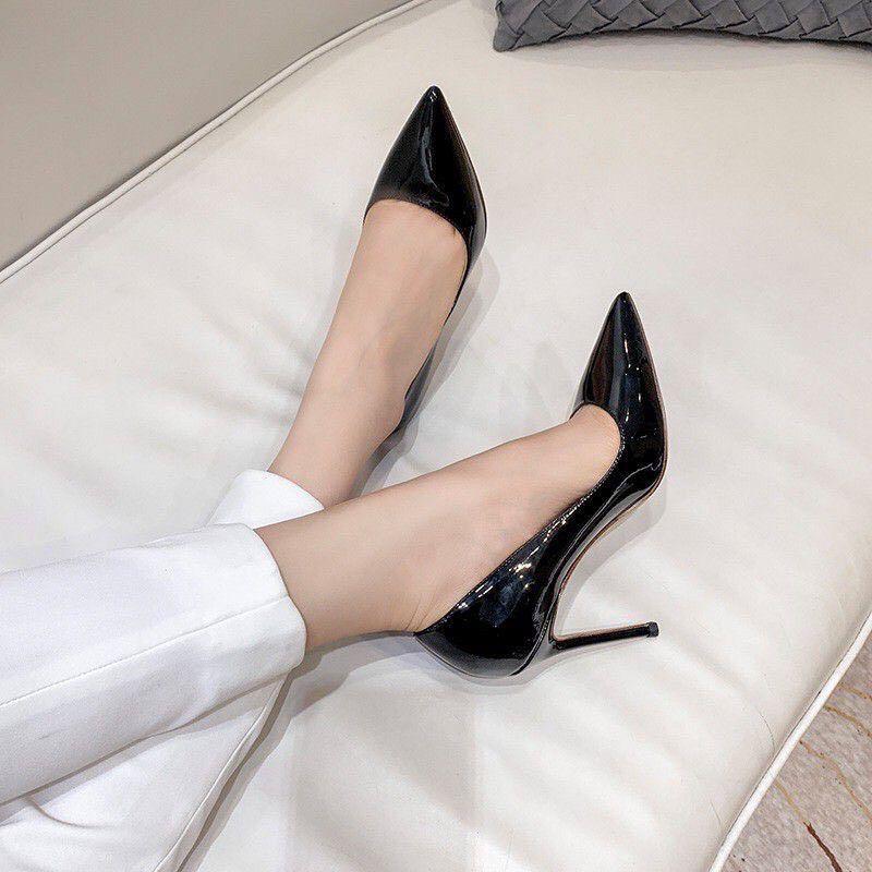 GIÀY CAO GÓT TRƠN MŨI NHỌN ĐẾ ĐỎ - 7P