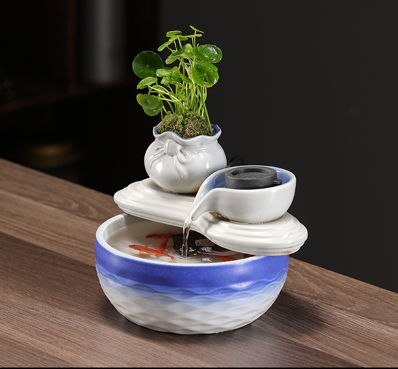 Thác nước phong thủy Túi Kim Bảo và Cối Xoay, trang trí nhà cửa, cửa hàng, chiêu tài lộc- Arthouse