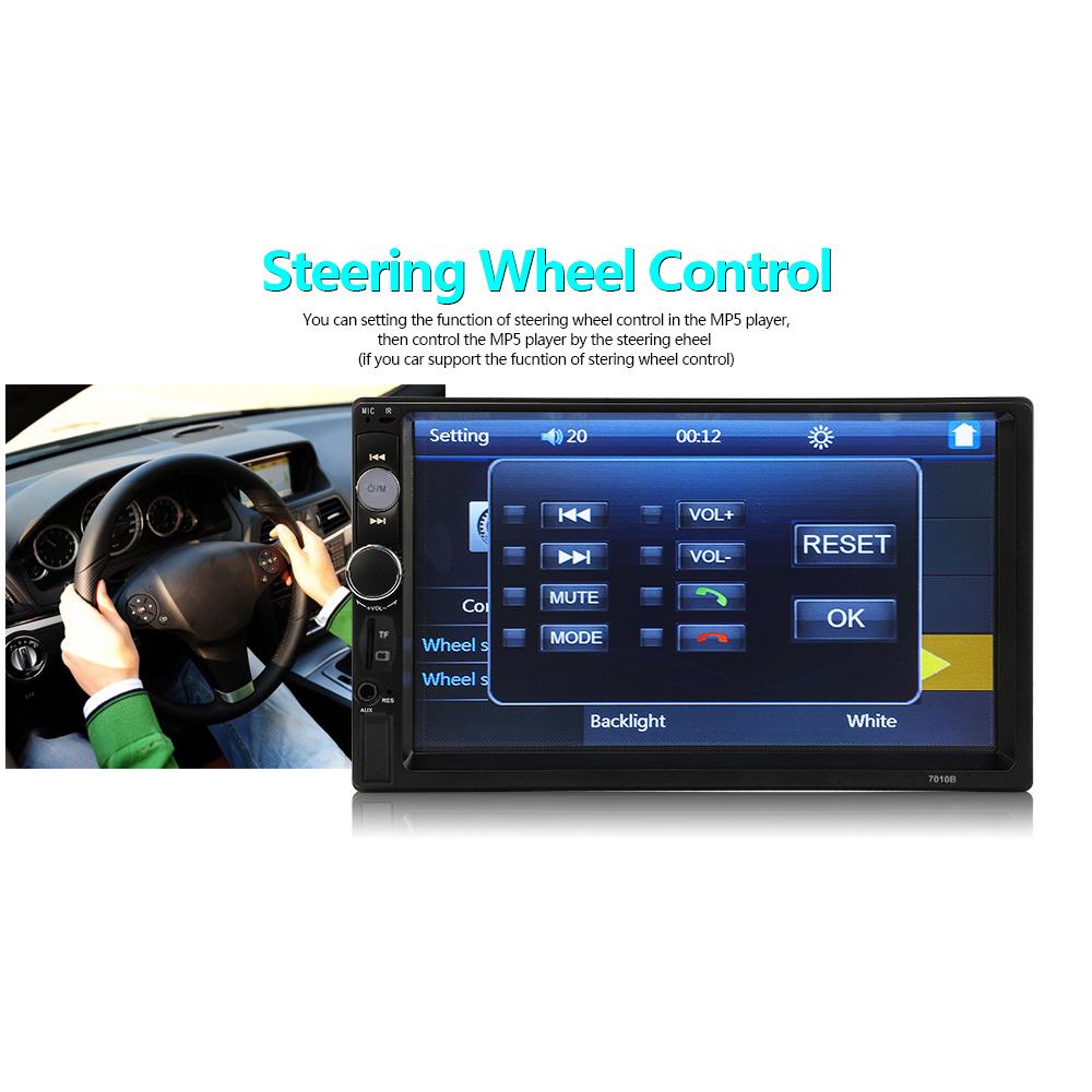 7-inch Double Din Car Stereo Receiver 2 Din Car Radio Autoradio Touchscreen BT MP5 Player with Reversing Camera