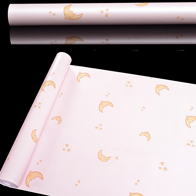 Cuộn 5m Decal Giấy Dán Tường TRĂNG HỒNG