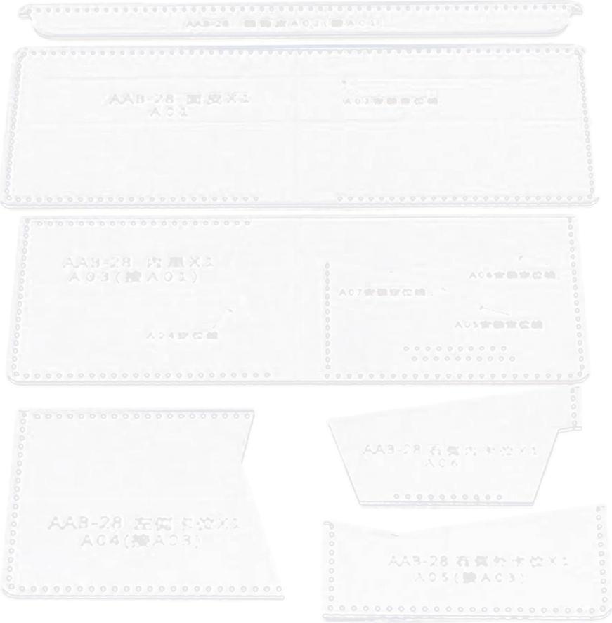 7 Chiếc Chất Liệu Acrylic Stencil Bản Mẫu Khuôn Mẫu Cho Bóp Ví Da Cầm Tay Làm Cho