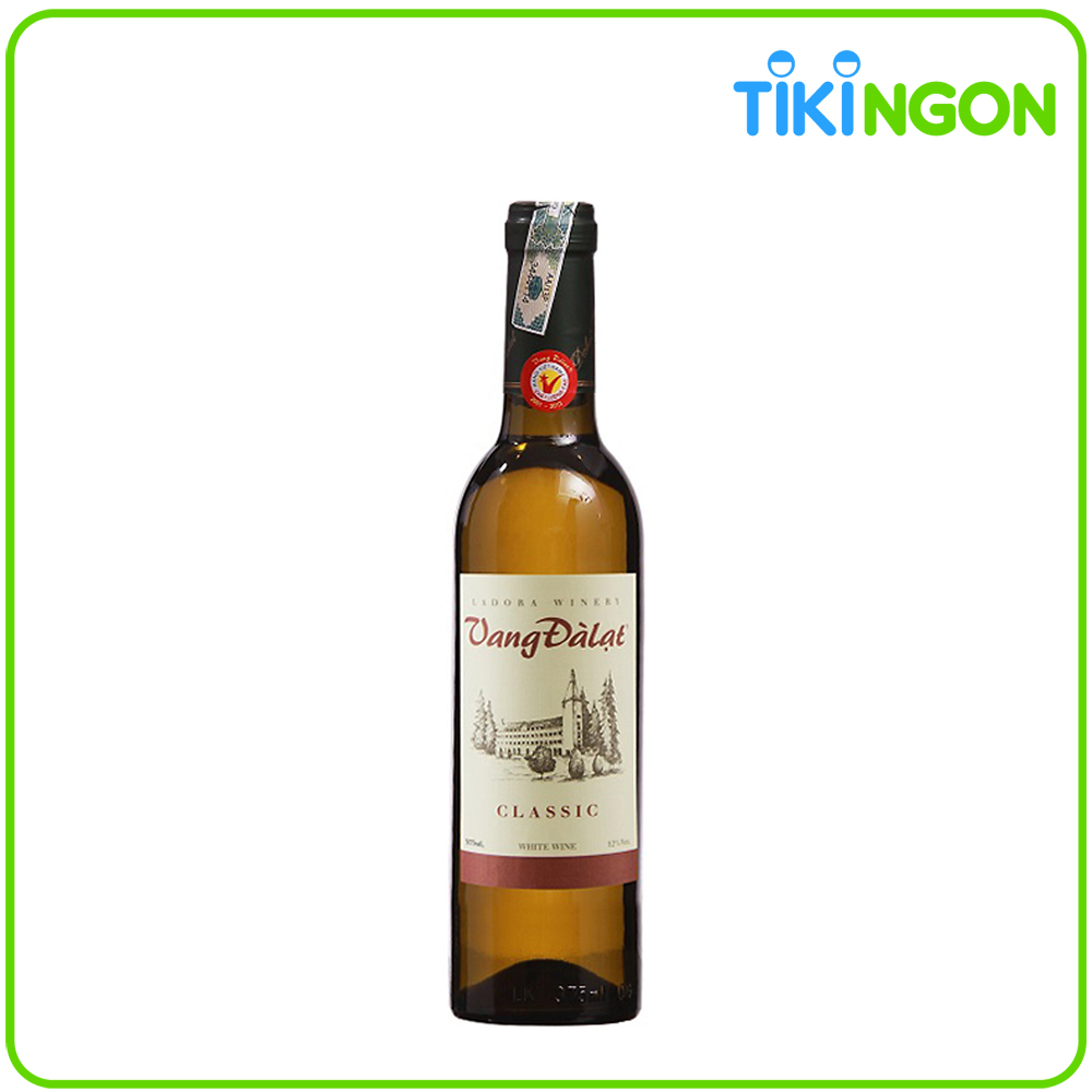 Rượu Vang Trắng Đà Lạt Classic White Wine 375ml 12% - Không kèm ...