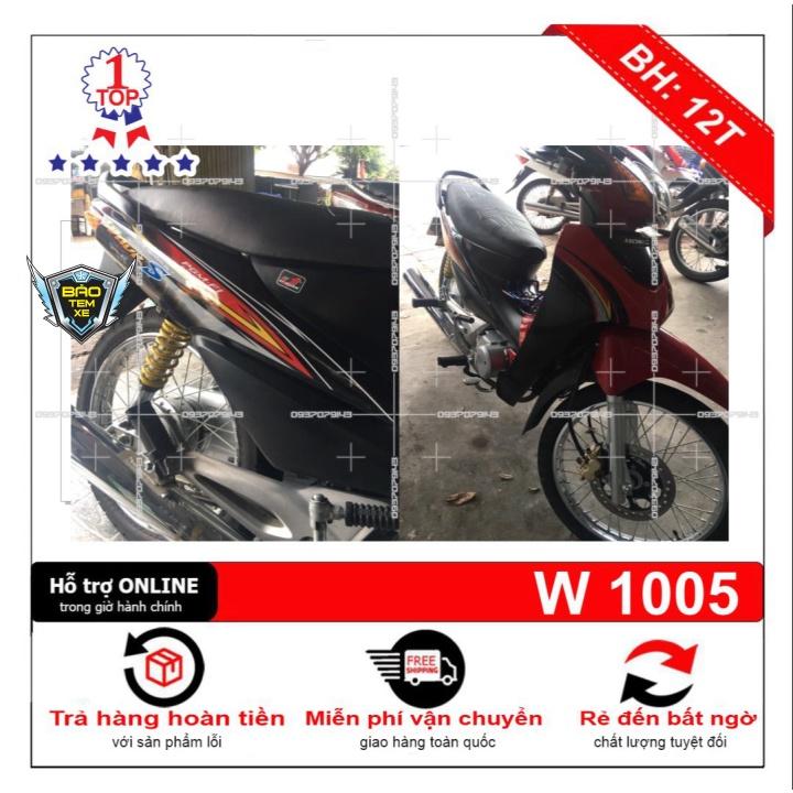 Tem rời dán xe wave S 2016 đỏ đen - Bi Decal