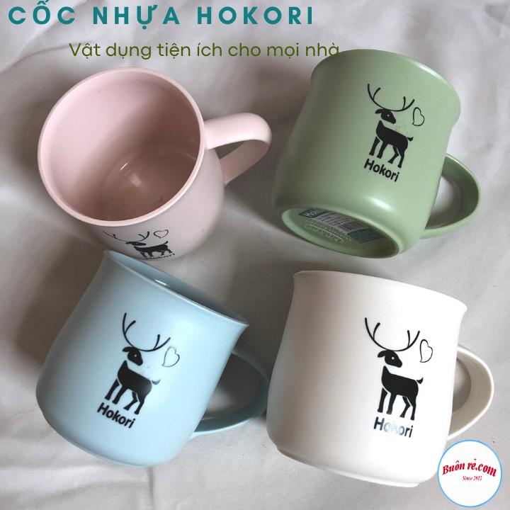 Cốc nhựa Hokori 350ml - Ly cốc uống nước có quai cầm hình hươu dễ thương - Buonrecom - 01454