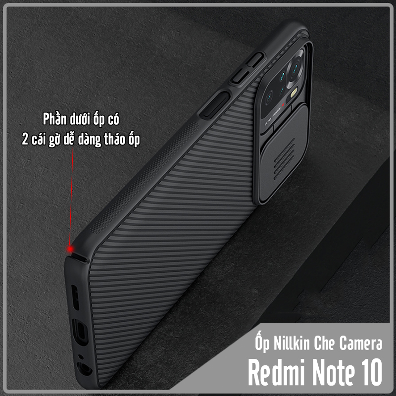 Ốp lưng cho Xiaomi Redmi Note 10 Nillkin CamShield che camera - Hàng Nhập Khẩu