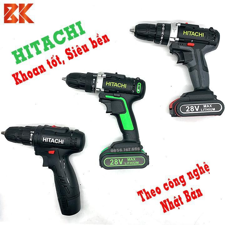 Máy khoan Pin HITACHI 28V Có Búa - Không Búa - Máy Bắt Vít Hitachi 12V, Lựa chọn, Lõi Đồng, Khoan Tường