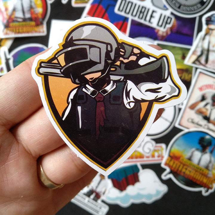 Bộ Sticker dán cao cấp chủ đề PUBG - Dùng dán Xe, dán mũ bảo hiểm, dán Laptop