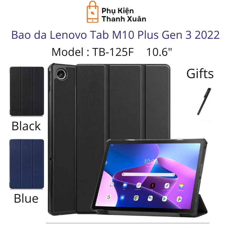Bao da dành cho Lenovo Tab M10 Plus Gen 3 2022 10.6" TB-125F - Gập dựng được - Tặng kèm bút