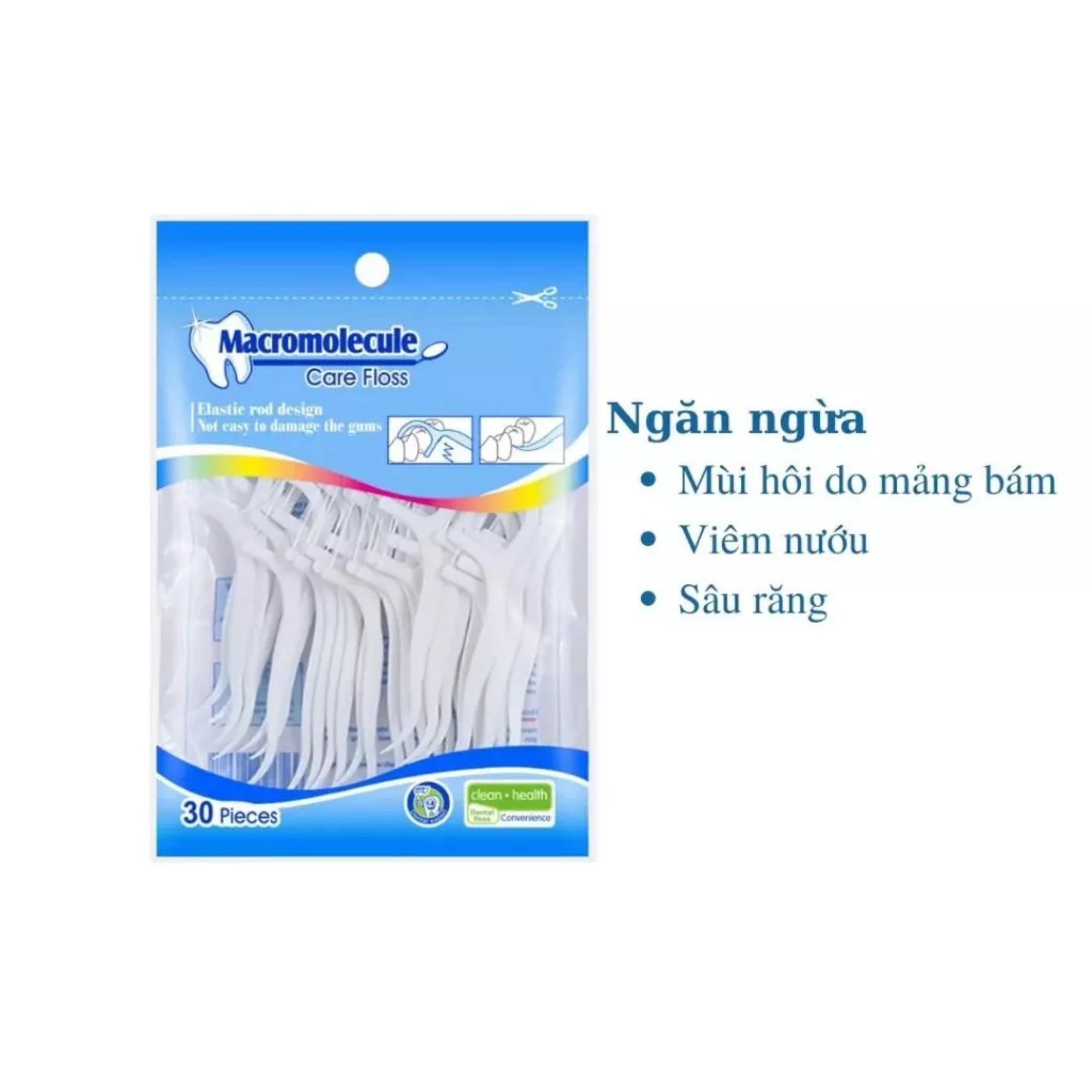 Gói 30 Tăm Chỉ Nha Khoa - Tăm Chỉ Y Tế Chất Lượng Cao - Nhỏ Gọn, Tiện Dụng, An Toàn, Sạch Sẽ, Tiện Lợi Mang Đi Du Lịch. Kingler 7034