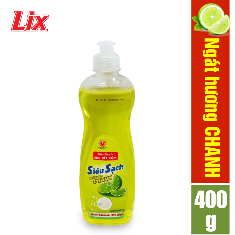 Nước rửa chén Lix siêu sạch hương chanh 400g NS408