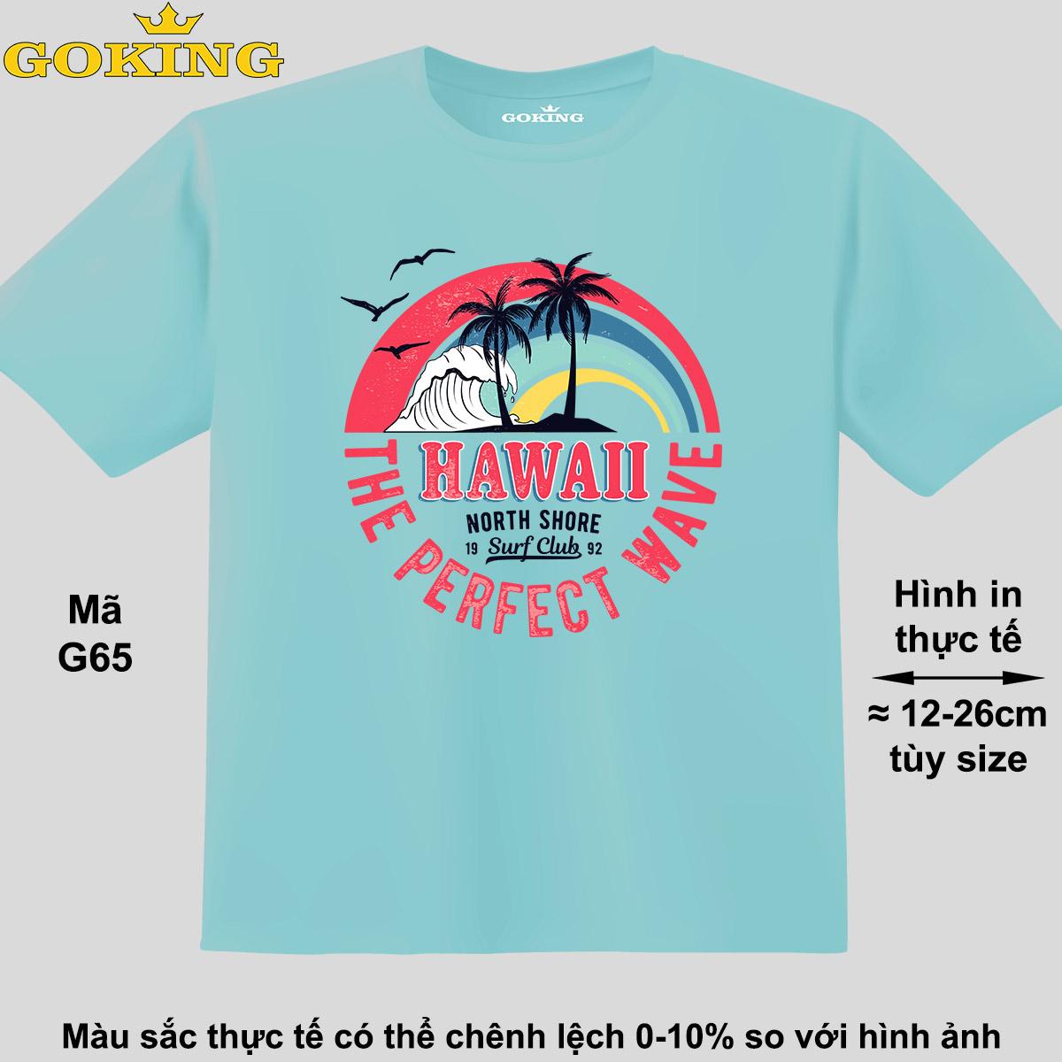 HAWAII, mã G65. Áo thun hàng hiệu GOKING siêu đẹp cho cả gia đình, công nghệ in Nhật Bản sắc nét 4K. Form unisex cho nam nữ, trẻ em, bé trai gái. Quà tặng ý nghĩa