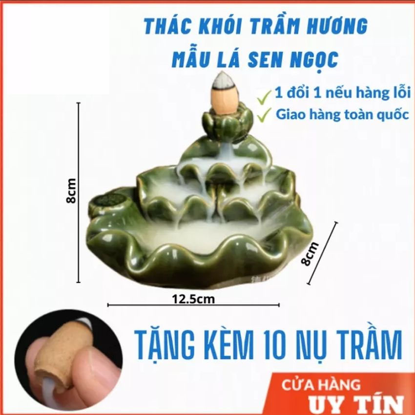 Thác khói trầm hương TẶNG 10 NỤ TRẦM, thác khói Mẫu Lá Sen Ngọc