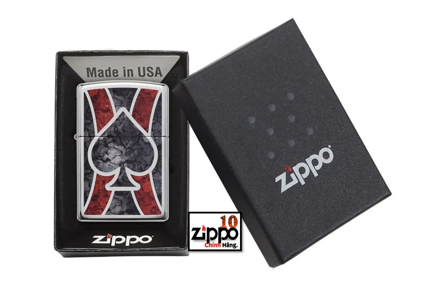 Bật lửa Zippo 28952 Spade Design - Chính hãng 100%