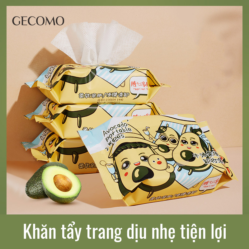 Khăn lau mặt và tẩy trang tiện lợi Gecomo Wipes 25 tờ