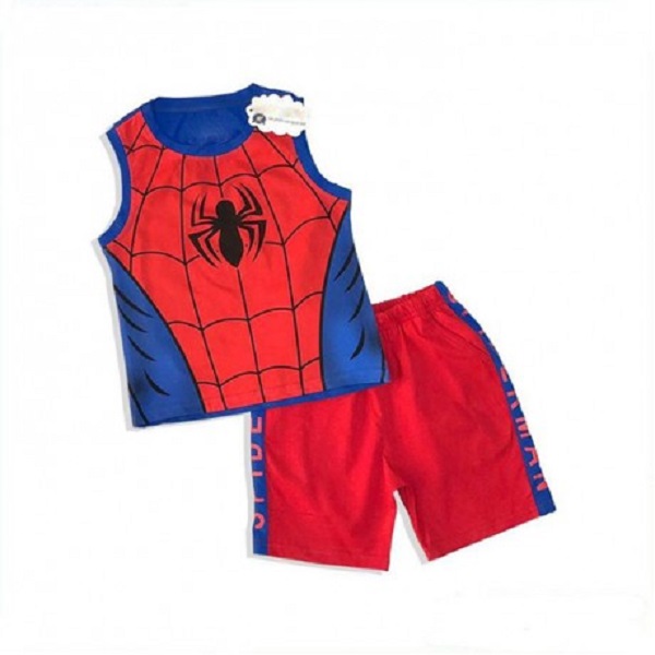 Áo Bé Trai Sát Nách Người Nhện Kèm Quần Lửng - HM242-N