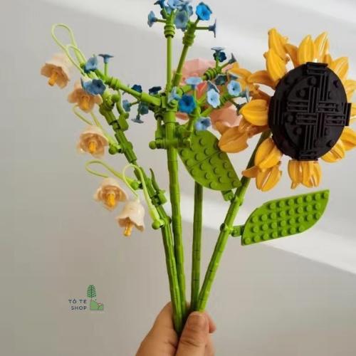 BỘ ĐỒ CHƠI LẮP RÁP MÔ HÌNH BÔNG HOA ĐA SẮC, LẮP GHÉP ĐOÁ HOA, LẴNG HOA
