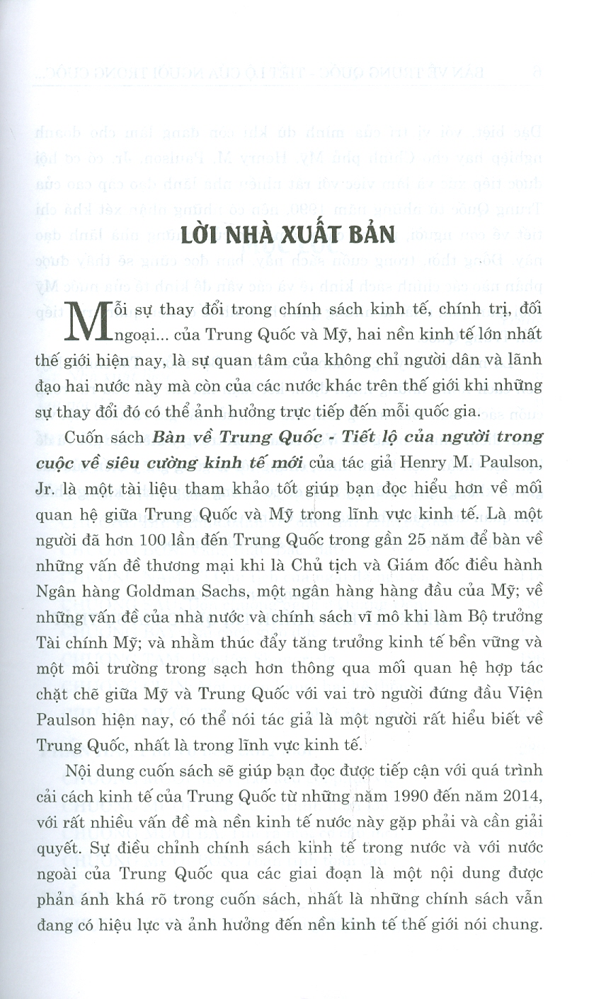 BÀN VỀ TRUNG QUỐC - Tiết Lộ Của Người Trong Cuộc Về Siêu Cường Kinh Tế Mới (Sách tham khảo) (Xuât bản lần thứ hai) - Năm 2022