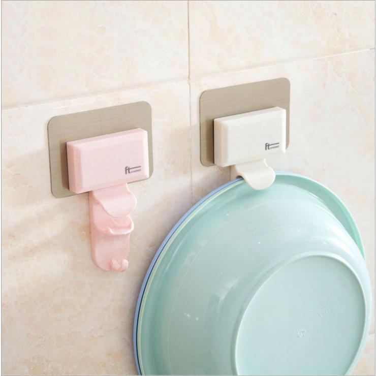Móc Nhựa Dán Tường Treo Thau Chậu, Khăn, Giá Gắn Tường Treo Đồ Nhà Bếp, Nhà Tắm GD378-MTreoThau-2T