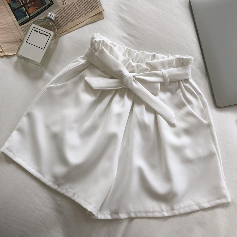 TIGENA Mùa Hè 2021 Thun Cao Cấp Quần Short Nữ Phong Cách Hàn Quốc Nơ Dễ Thương Dây Quần Short Nữ Ngắn Quần Nữ Đen màu Hồng
