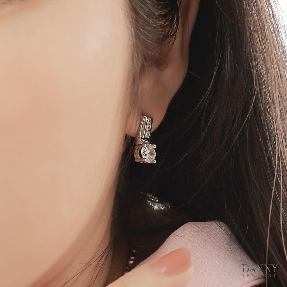Bông Tai Nữ Bạc 925 Danny Jewelry Xi Bạch Kim Đính Đá CZ NI4GZ004