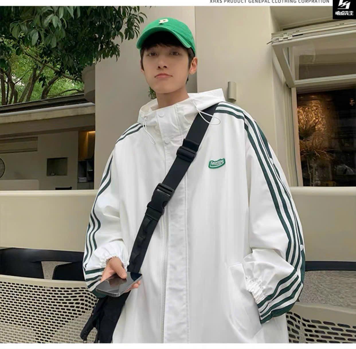 [HOT TREND] Áo Khoác Gió Nam NỮ Có Kiểu Dáng Cổ Bẻ Phối Kèm Cúc Bấm HTM FASHION - Đen