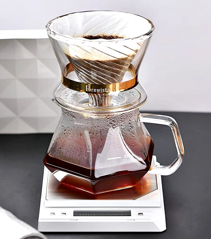 Phễu lọc cà phê V60 thủy tinh Brewista Tornado Duo Dripper