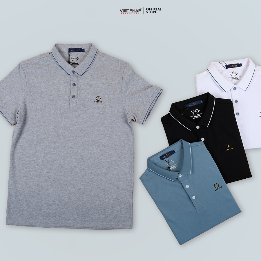 Áo Polo Nam VIỆT PHÁP Form Basic Chất liệu Cotton co giãn thấm hút mồ hồi tốt 67701
