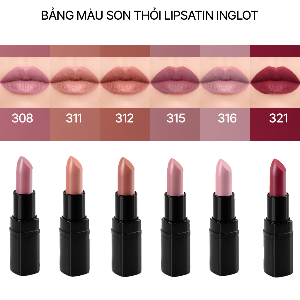 Son thỏi dưỡng môi có nhũ Lip satin Lipstick (4.5g) INGLOT