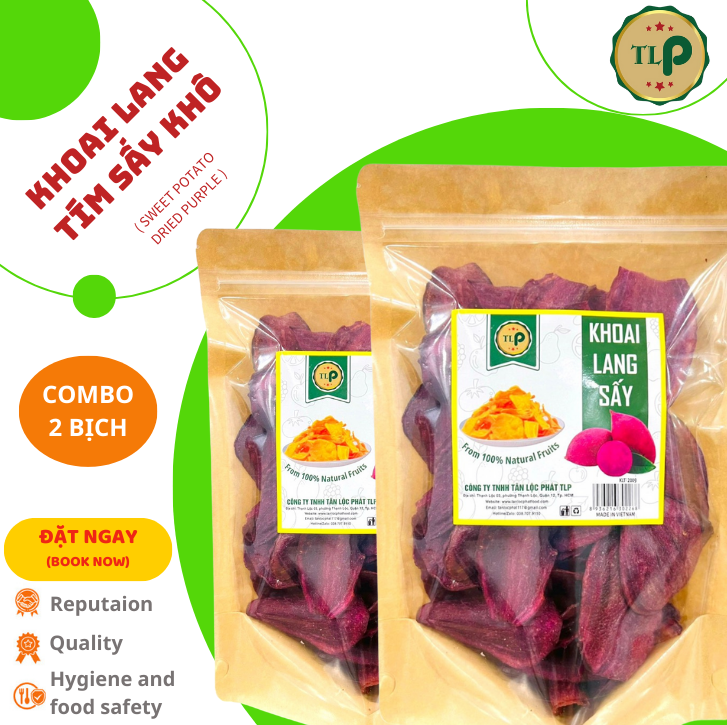 KHOAI LANG TÍM SẤY KHÔ TÂN LỘC PHÁT 400G - COMBO 2 BỊCH 200G