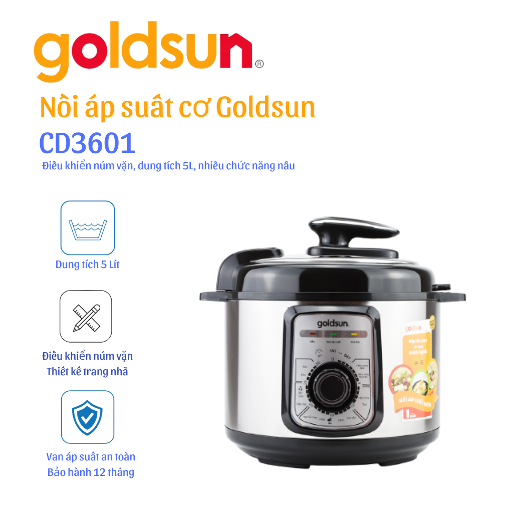 Nồi Áp Suất Điện Cơ Goldsun CD3601 (5L) - Hàng Chính Hãng