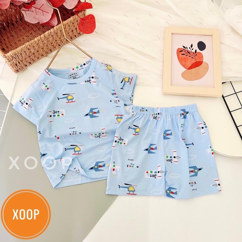 Size đại 3 (24-33kg) Bộ cộc xuất hàn in tràn chất cotton lạnh hàng quảng châu cho bé