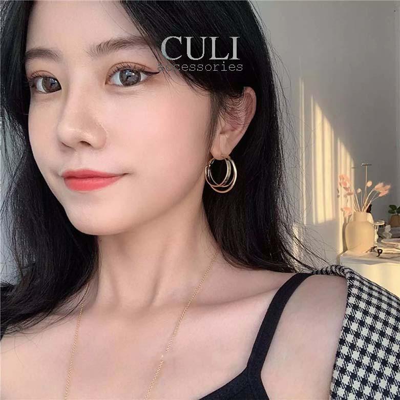 Khuyên tai bạc 925 Basic triple hoops HT651 - Culi accessories