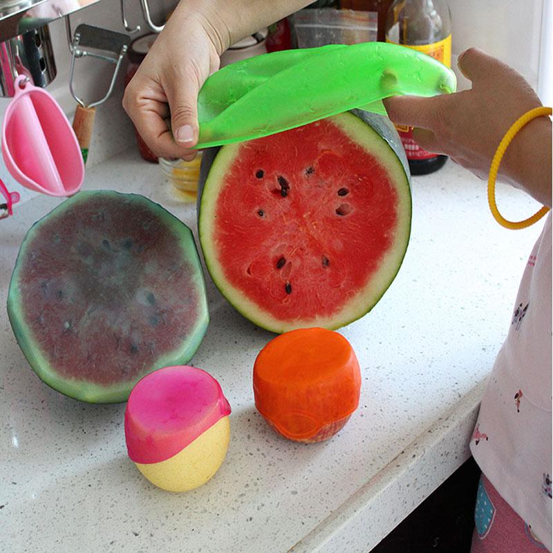 4pcs Silicone hút chân không thực phẩm Niêm phong máy Trải dài hút Nắp Silicone Bìa
