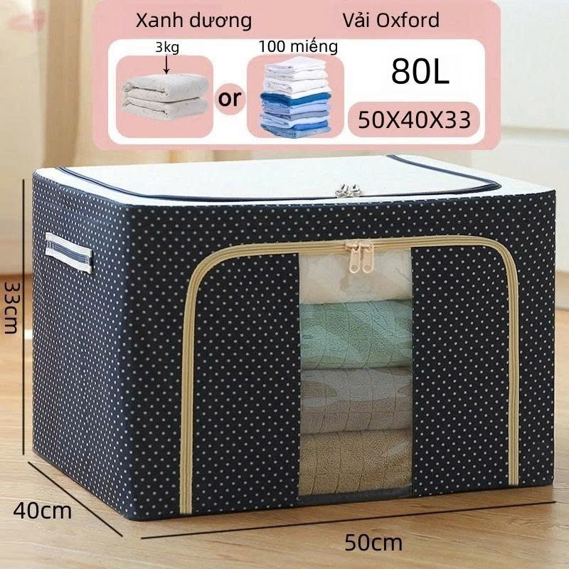 Túi Đựng Chăn Màn - Hộp Đựng Quần Áo Khung Sắt Gấp Gọn - Màu Ngẫu Nhiên