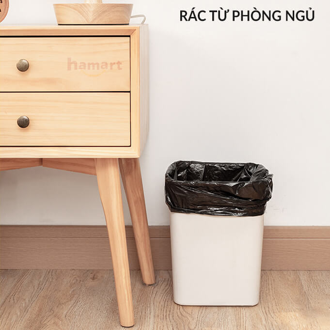 100 Túi Đựng Rác Văn Phòng Nylon Đen 5 Cuộn 150gr Túi Đựng Rác Tự Hủy Sinh Học 45x50CM Siêu Dai