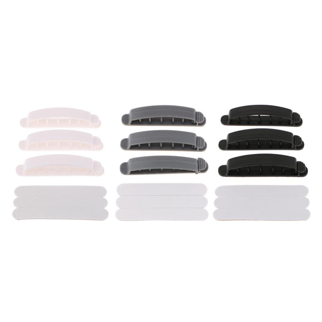 Cable Clips with Strong Adhesive Tapes Wire Holder Organizer Pack of 3 White